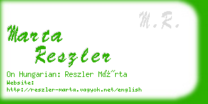 marta reszler business card